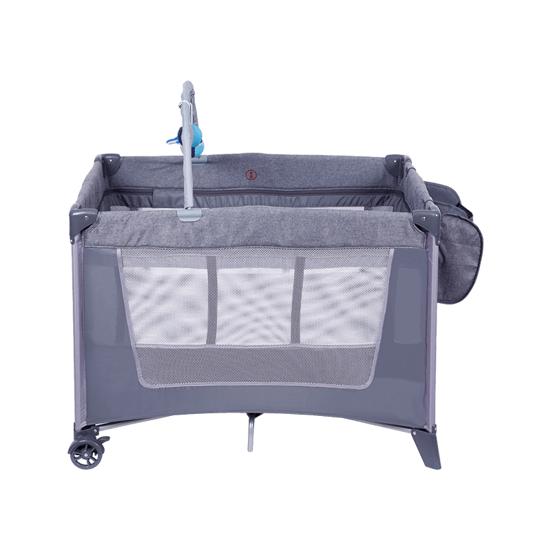 H63-2F8 Two Layers Baby Play Bed With Storage Basket And Wheels