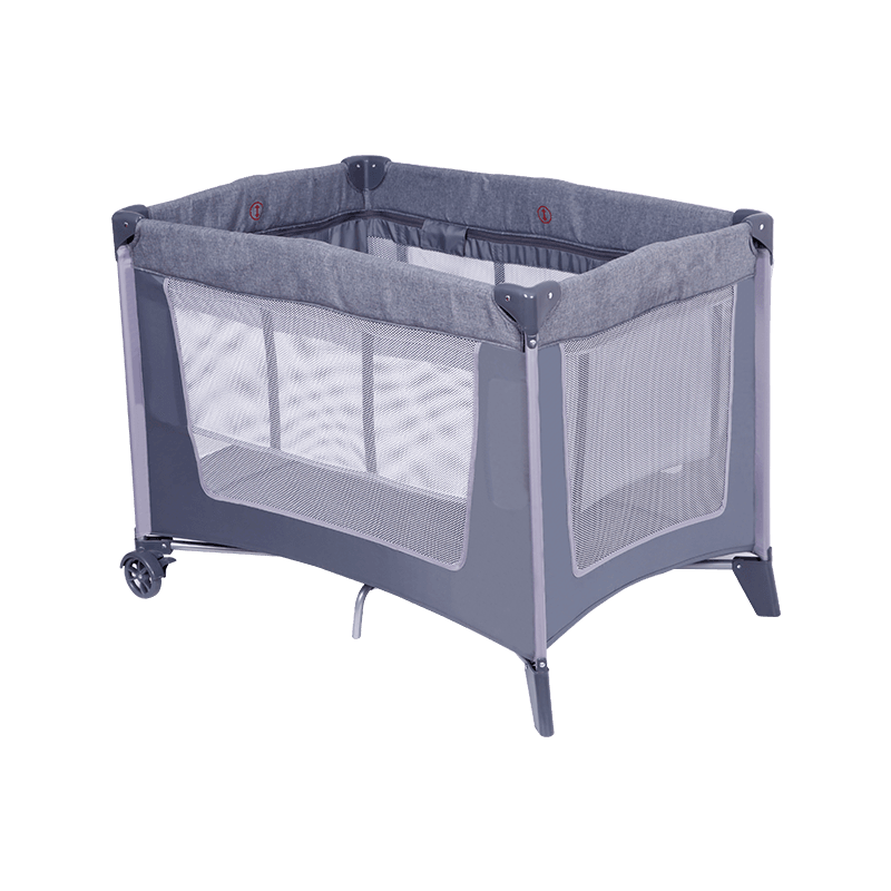 H63-2F8 Two Layers Baby Play Bed With Storage Basket And Wheels