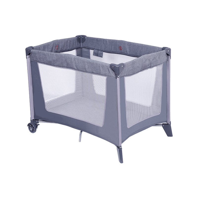 H63-2F8 Two Layers Baby Play Bed With Storage Basket And Wheels
