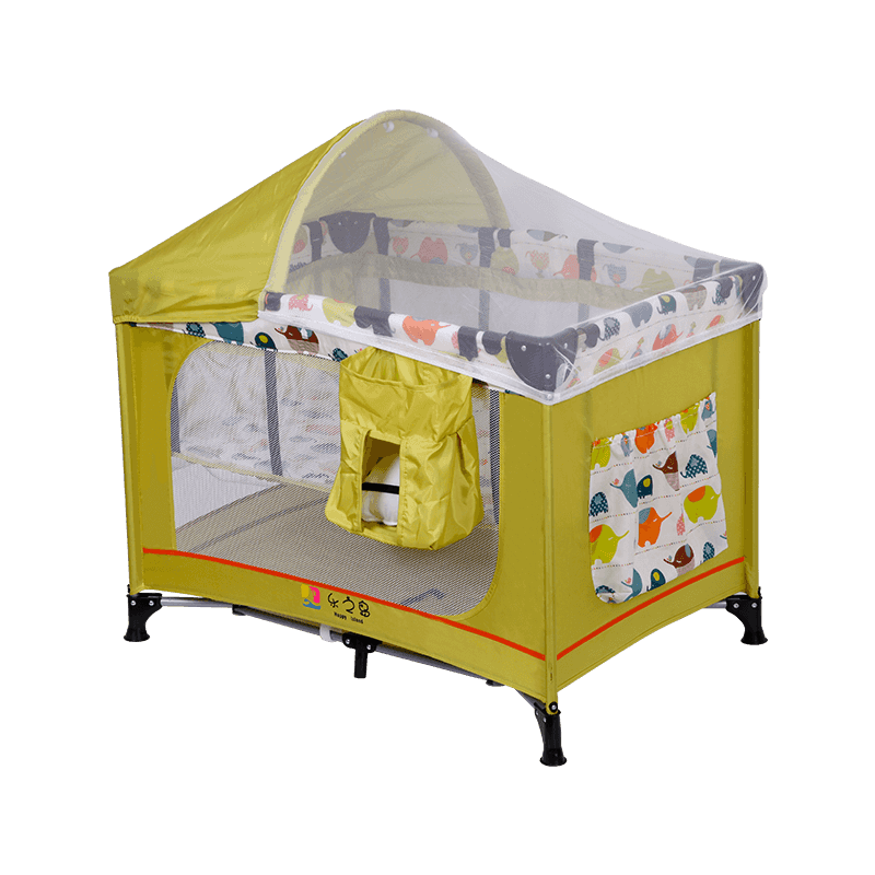 H243-2G1F12 Baby Play Bed With Canopy And Double Layer