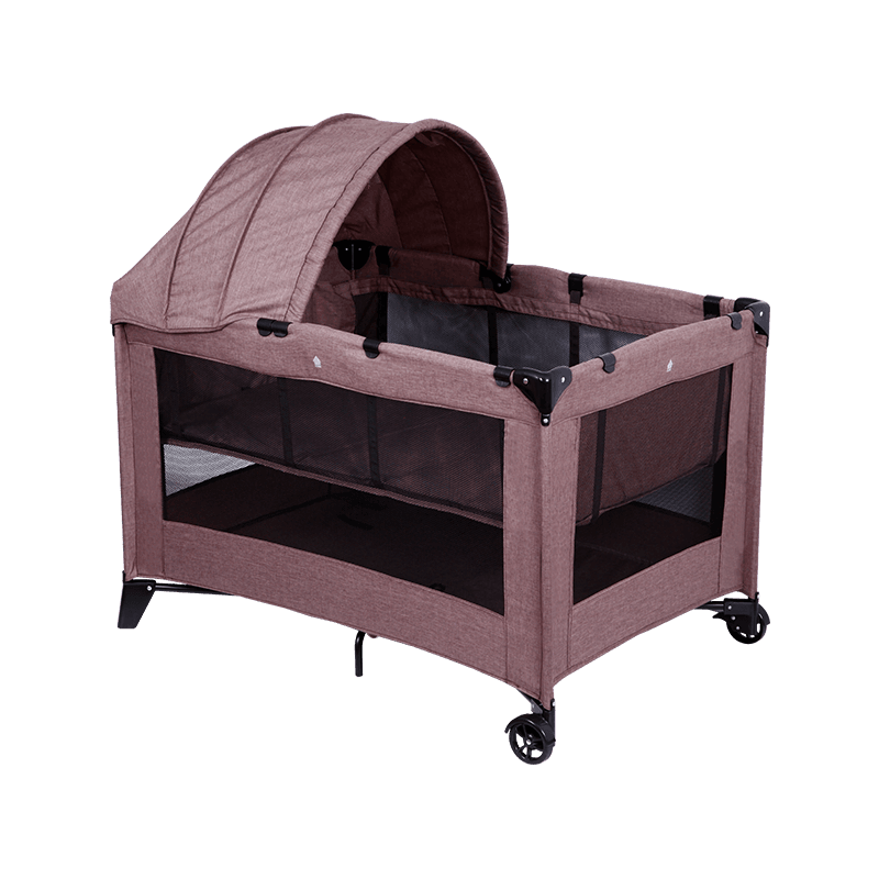 H27-1G5 Four Sides Black Mesh Baby Play Bed With Canopy