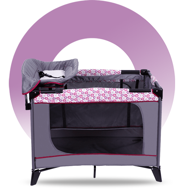 H243-2A13-1 Baby Play Bed With Detachable Second-tier Changing Table