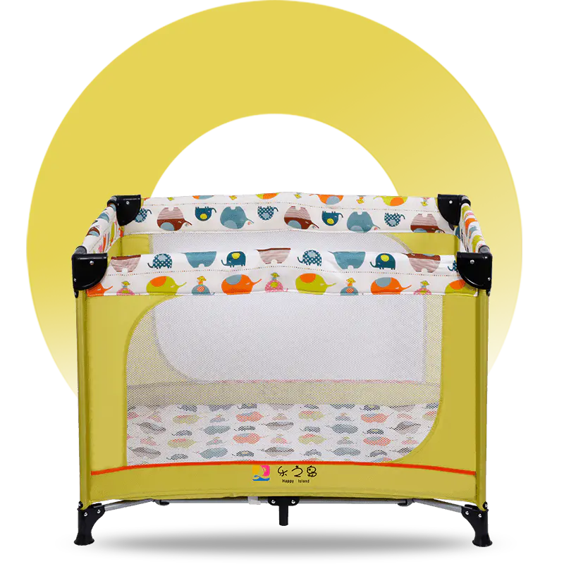 H243-2G1F12 Baby Play Bed With Canopy And Double Layer